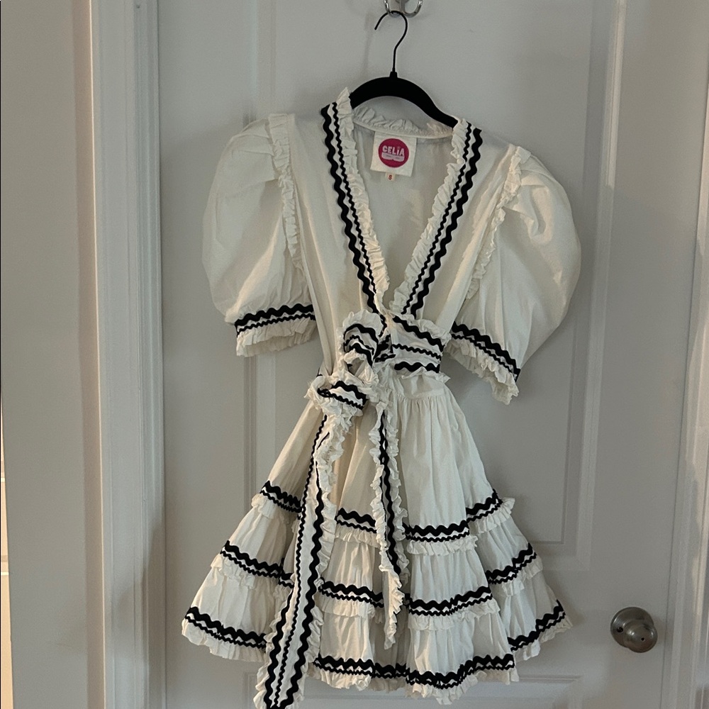 CeliaB Ivory Dress with Black Accents- Not bundled.